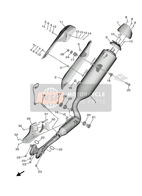 Yamaha TMAX ABS 2020 Échappement pour un 2020 Yamaha TMAX ABS